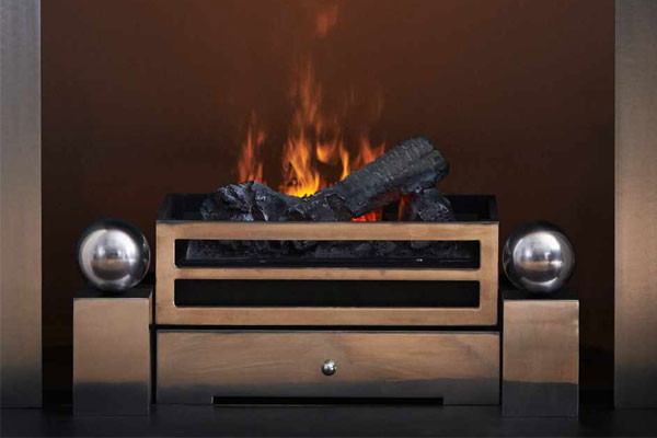 Olympus Fire Basket with Spherical Steel fire dogs